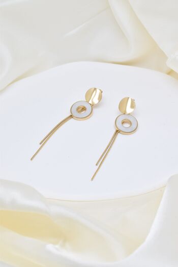 Boucles d'oreilles nacre en acier - BO100206 2