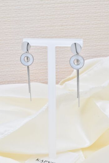 Boucles d'oreilles nacre en acier - BO100206 8