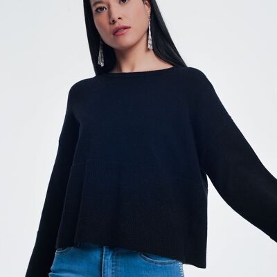 maglione con maniche lunghe in nero