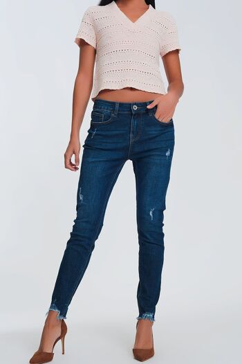 Jean skinny taille classique en denim clair 1