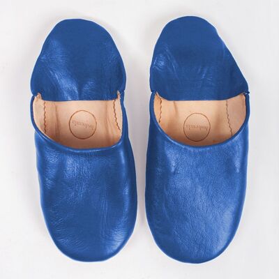 Chaussons Basiques Babouche Marocaine, Bleu Majorelle