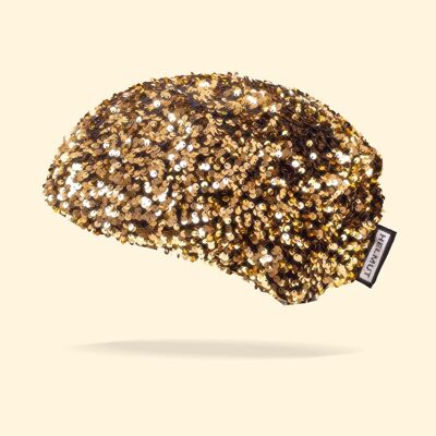 Bicycle helmet cover - Gold Sequins