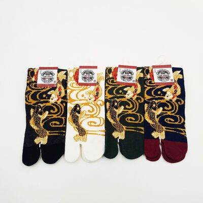 Chaussettes Japonaises Tabi en Coton - Motif Carpes Koï taille 34-40