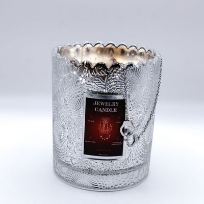 Candela gioiello in acciaio inox argentato - PATCHOULI