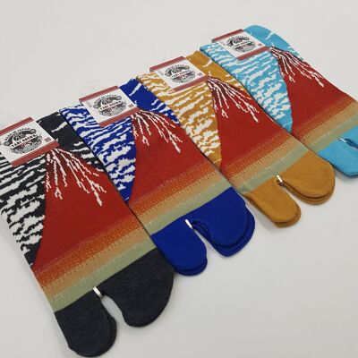 Calcetines japoneses Tabi de algodón - Patrón Monte Fuji talla 34-40