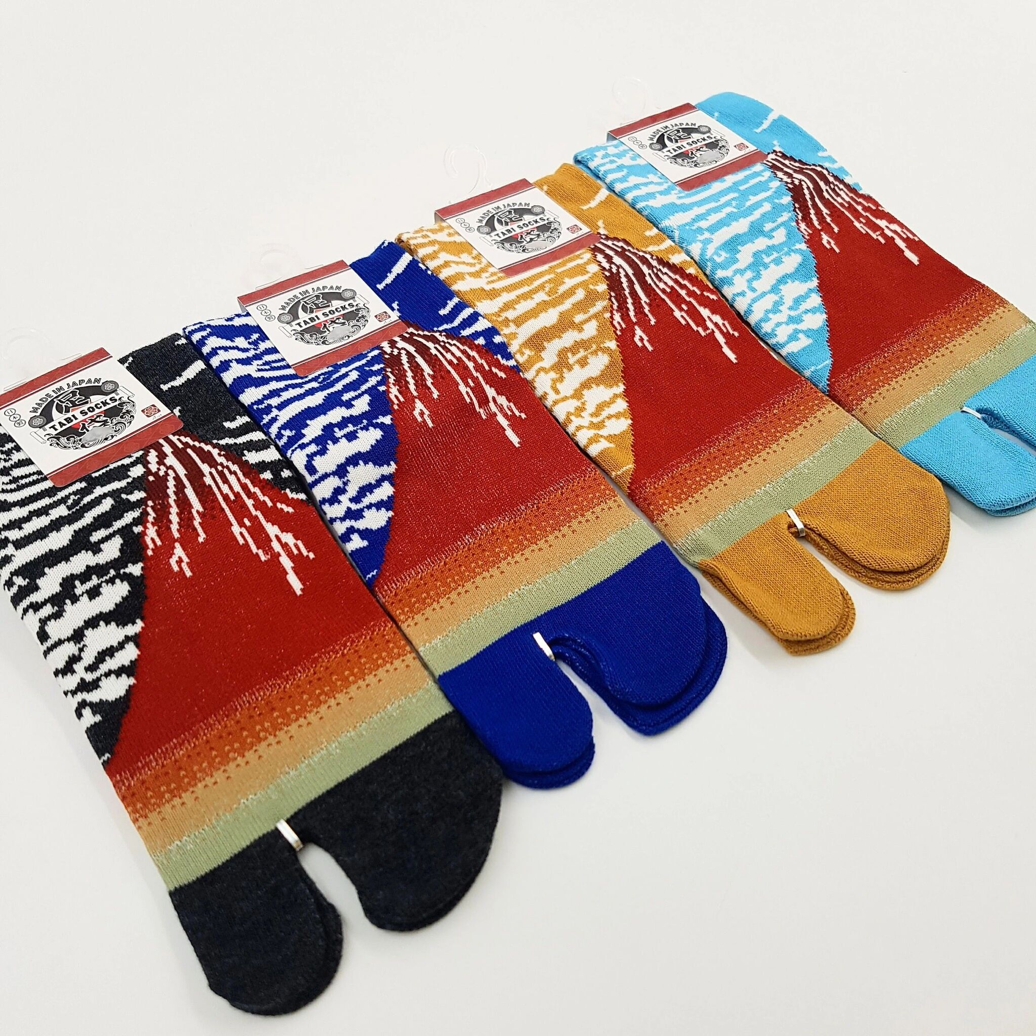 Japanische Tabi-Socken – Fuji-Motiv – Größe EU 34–40