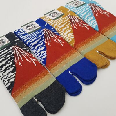Japanische Tabi-Socken - Mount Fuji-Muster, Größe 40-45