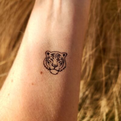 tiger head temporary tattoo (set of 4 tattoos)