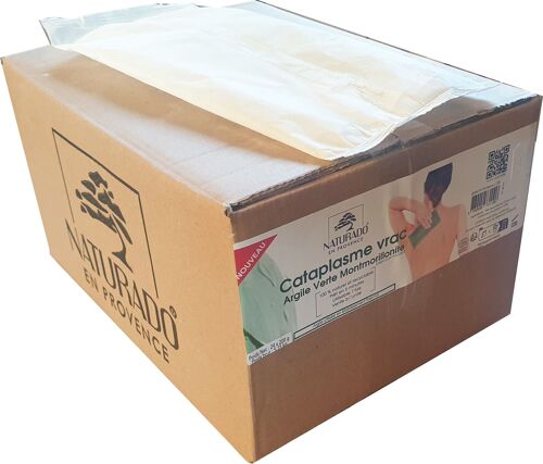 Cataplasmes argile verte Montmorillonite 200 g vrac en carton de 24 unités pour vente à l'unité sans emballage