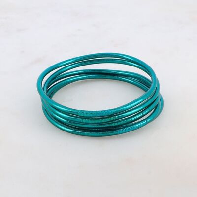 Fine Buddhist bangle without mantra - Ocean Blue