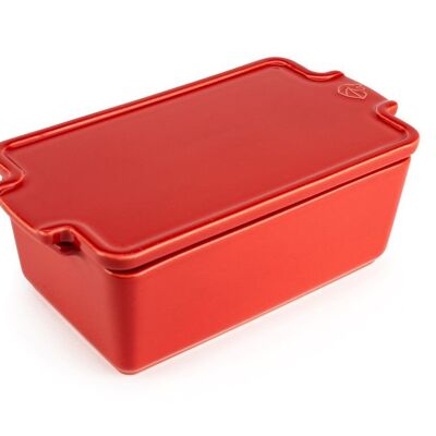 PEUGEOT TERRINA PER FOIE GRAS 20x10x7 ROSSO CON PRESSA IN CERAMICA