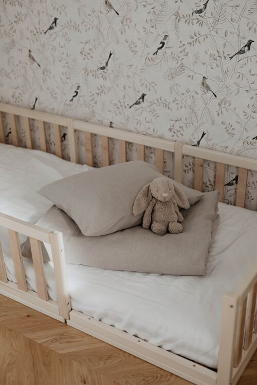 Natural linen baby bedding set
