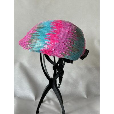 Couvre-casque de vélo - Sequins rose et bleu