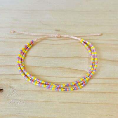 Conjunto de pulseras Miyuki Bead Ajustable en nylon, semilla, pulsera fina