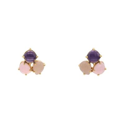 Trends purple, pink and beige earrings