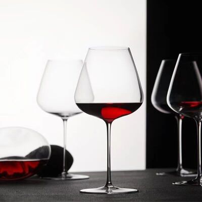 Cristal flexible - 2 copas de vino tinto de alta gama - casi irrompibles - diseño elegante - súper finas - juego de dos - la mejor copa de vino - vino tinto de Borgoña.