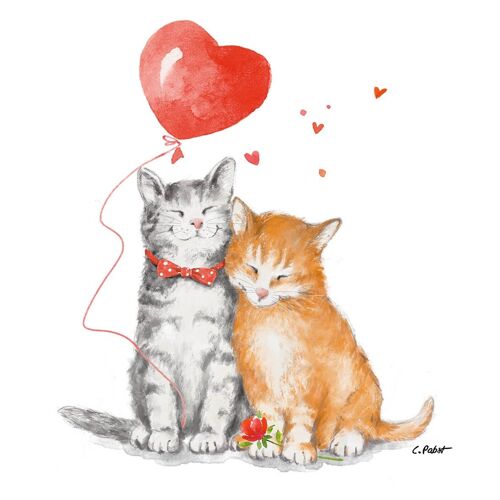 Cat Love Napkin 33x33