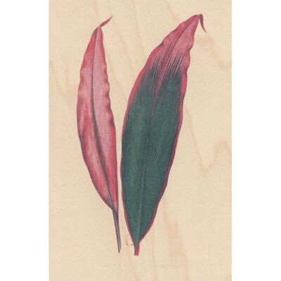 Carte postale en bois - bnf botanique feuille 3