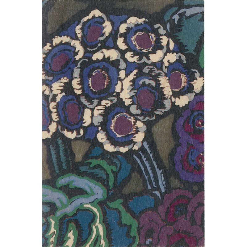 Cartolina in legno - cardi blu Benedictus bnf