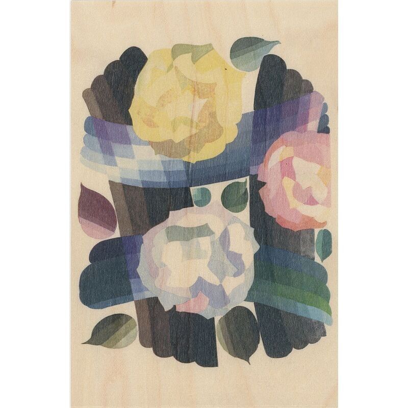 Cartolina in legno - rose Benedictus bnf