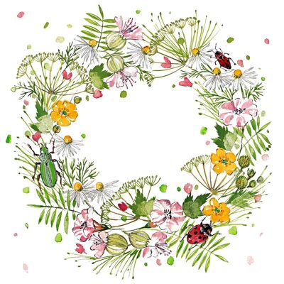 Wild Flower Wreath Napkin 33x33