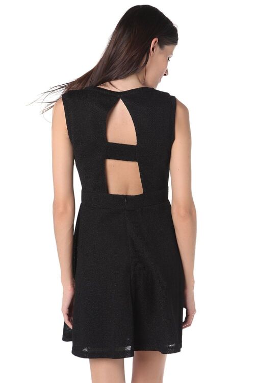 Black skater dress with cut-out back