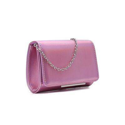 Deirdre Metal Bar Small Evening Clutch Bag with Strap