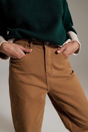 Pantalon décontracté camel avec détail de poche à la taille 6