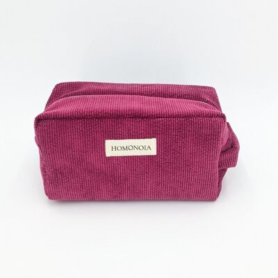 Passion pink corduroy toiletry bag