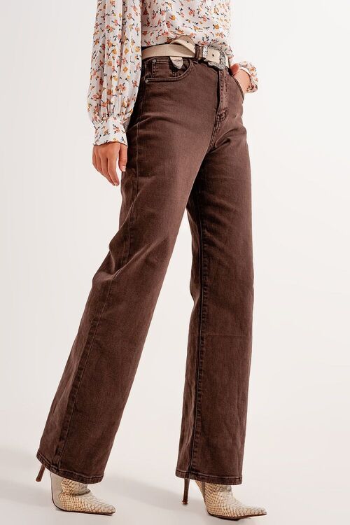 High rise slouchy mom jeans in chocolate