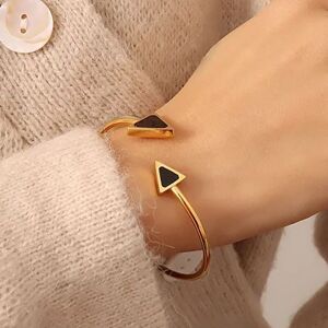 Bracelet Coquillage Noir Géométrie En Acier Inoxydable - Triangle