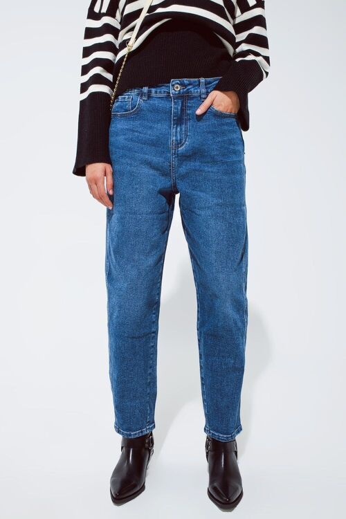 Dark blue oversized boyfriend jeans