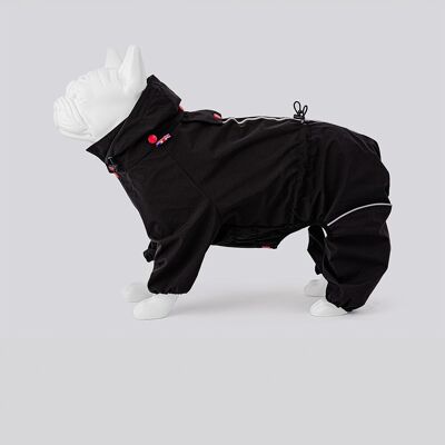 Mono reflectante con capucha para perros - Negro