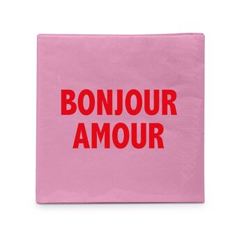 Serviette Bonjour Amour 25x25