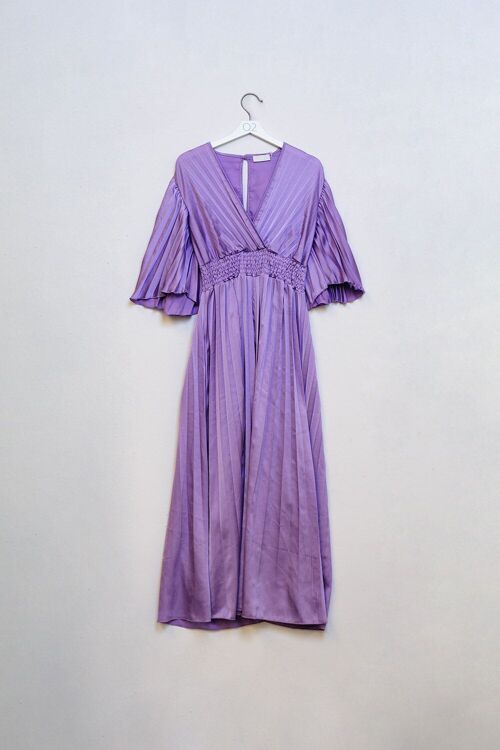 Jumpsuit With Wide Leg Angel Wings and Smock Waist in Lilac