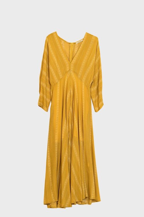 Yellow boho printed maxi dress