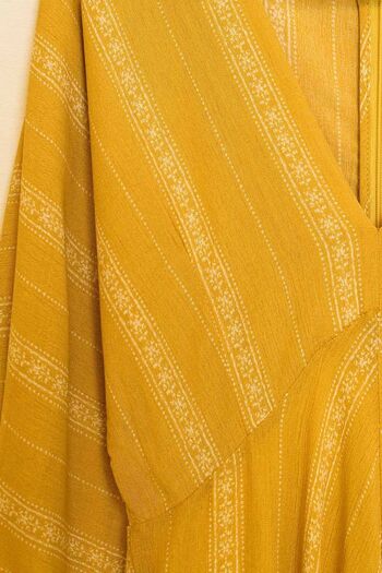 Robe longue imprimée bohème jaune 2