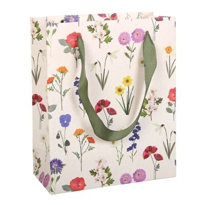 Bolsa de regalo mediana con flores silvestres de 23 cm