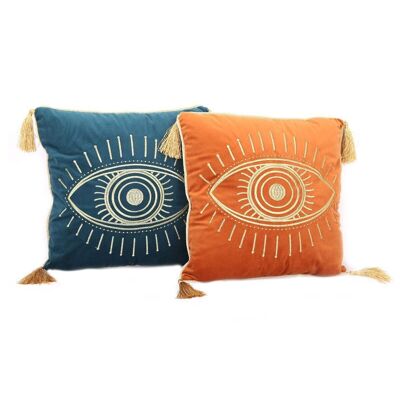 40cm Square Velvet All Seeing Eye Cushion