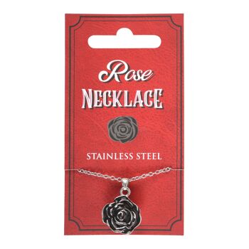 Collier pendentif rose 2