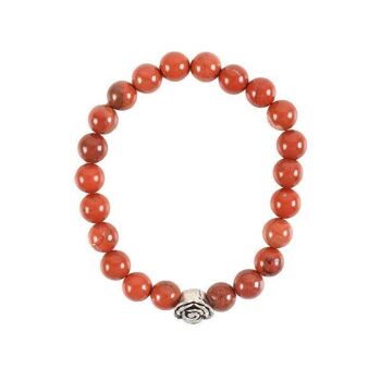 Bracelet perlé en jaspe rouge rose 3