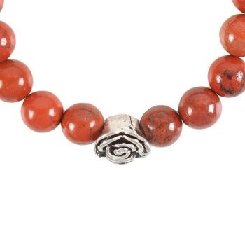 Bracelet perlé en jaspe rouge rose 4