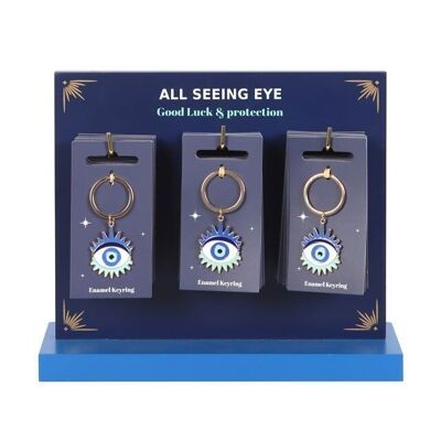 Set mit 24 „All Seeing Eye“-Schlüsselanhängern zur Schau