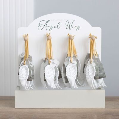 Set of 24 Angel Wing Hanging Decorations on Display