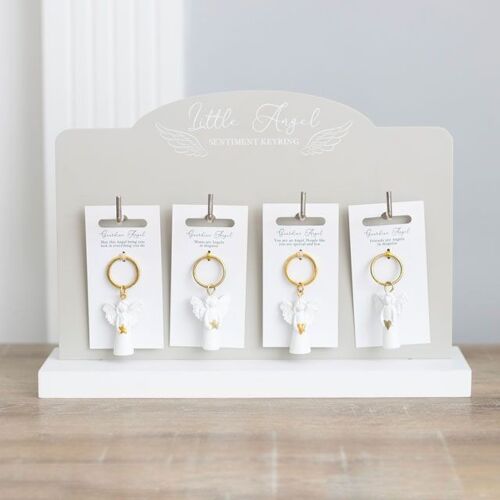 Set of 24 Guardian Angel Key Rings on Display