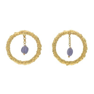 Orecchini Ovidio deluxe con tanzanite blu