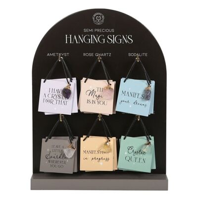Set of 24 Modern Magic Hanging Signs on Display