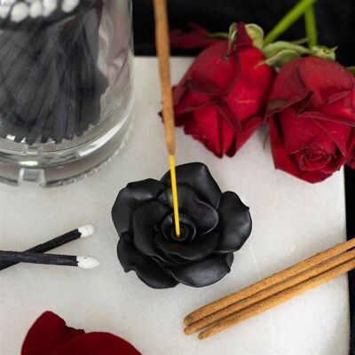 Räucherstäbchenhalter aus schwarzem Rosenharz