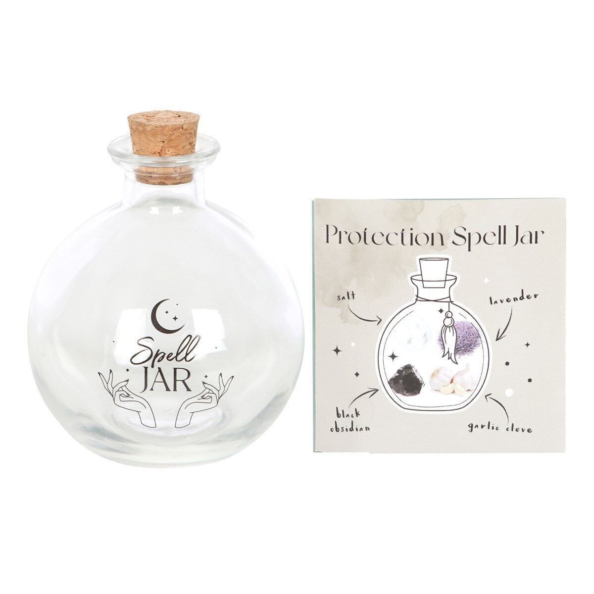 Barattolo per incantesimi in vetro da 10 cm con libretto di ricette