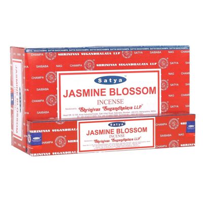 12 paquets de bâtons d'encens Jasmine Blossom par Satya